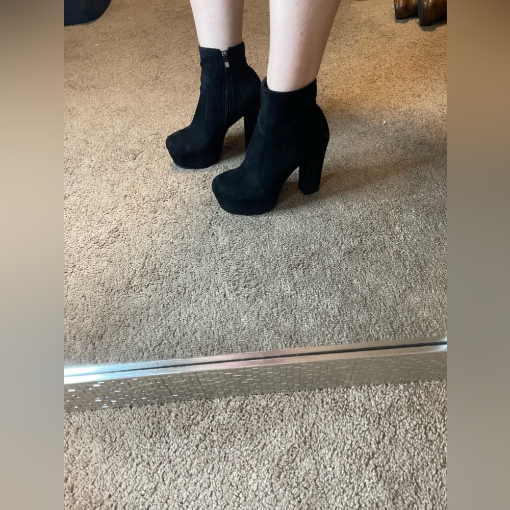 Black platform ankle boots/ booties